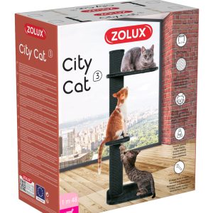Statīvs/nagu asin.kaķiem City Cat 3  59x61x148cm smilšu krāsā