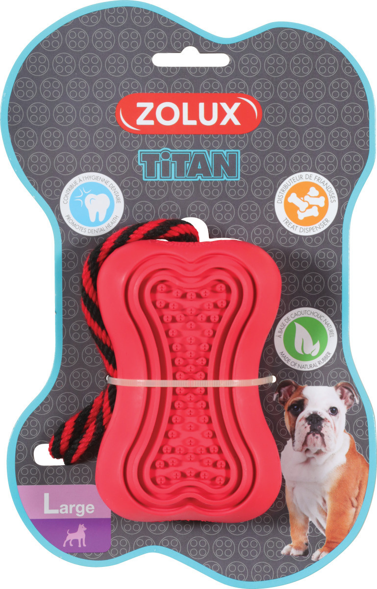 Rotaļlieta suņ."Kaučuka ar auklu  TITAN L"sarkans