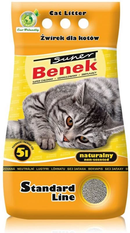Smiltis kaķiem Super Benek Standart 5L(Naturalny)