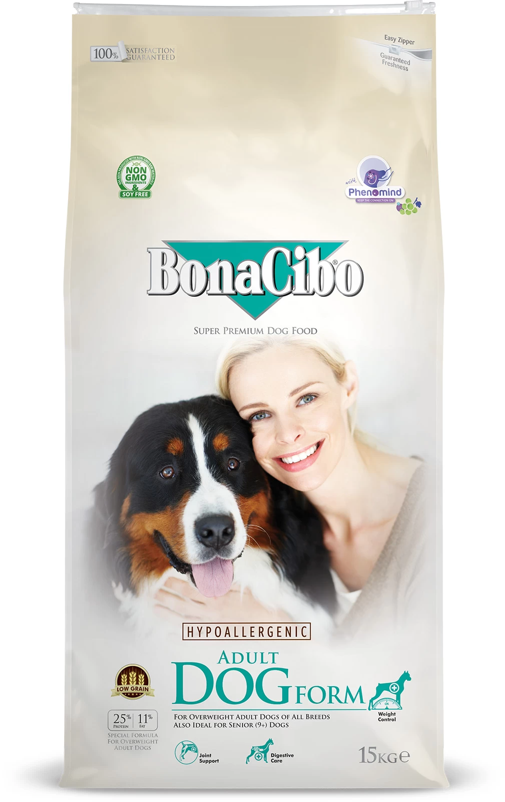 BonaCibo s/b suņiem Senior Over Weight-Chicken 15.0
