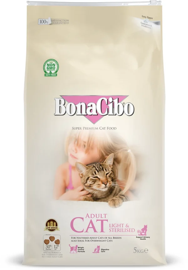 BonaCibo s/b kaķiem Adult Light&Sterilized Chicken 15.0