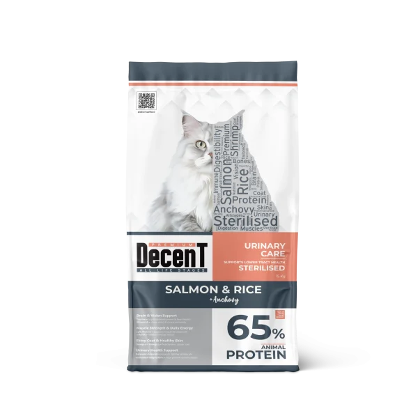 Decent s/b kaķiem Sterilised Salmon&Rice 15.0