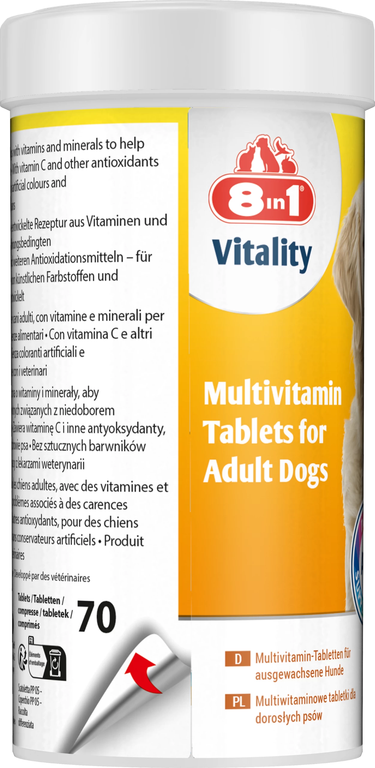 8in1 Vitality MultiVitamin tabletes adult 70tb
