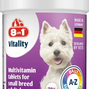 8in1 Vitality MultiVitamin tabletes mazu šķirņu suņ. 70tb