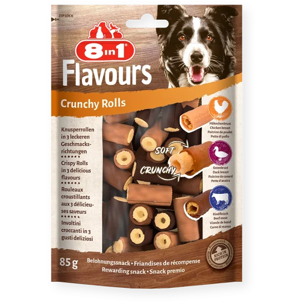 8in1 Gard/suņiem "Flavours Crunchy Rolls 85g