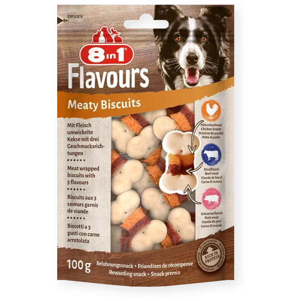 8in1 Gard/suņiem "Flavours Meaty Biscuits 100g