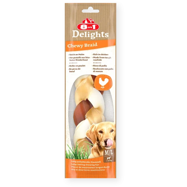 8in1 Gard/suņiem "Delights ChewyBraid "M/L 80g
