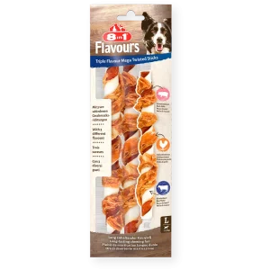 8in1 Gard/suņiem "Triple Flavour MegaTwistedSicks"140g