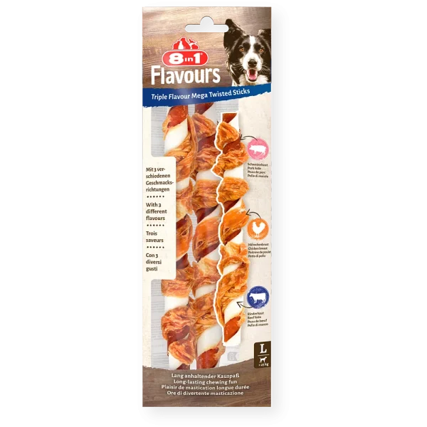 8in1 Gard/suņiem "Triple Flavour MegaTwistedSicks"140g