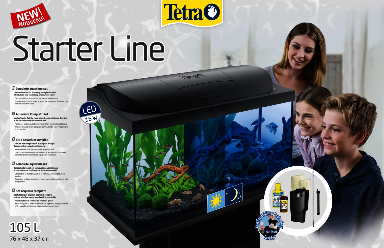 Tetra Akvārijs Starter Line LED 105L(Melns)