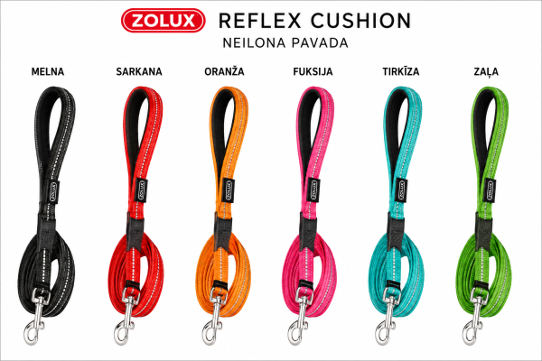 Neilona pavada Reflex Cushion 10mm/1.2m oranža