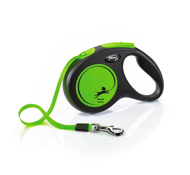 Pavada Flexi Neon M lente 5m/25kg (zaļa)