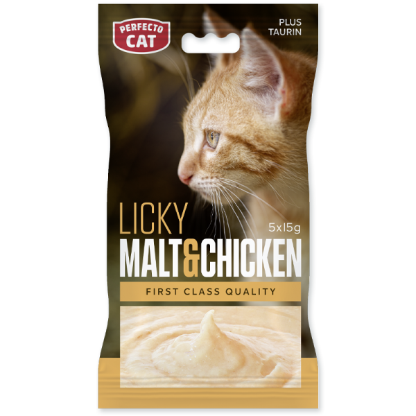 Gard.kaķiem Perfecto "Licky Malt&Chicken" 5X15g