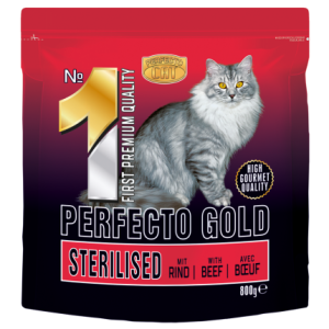 Perfecto s/b kaķ.Gold N1 Sterilised ar liellopu 0,8