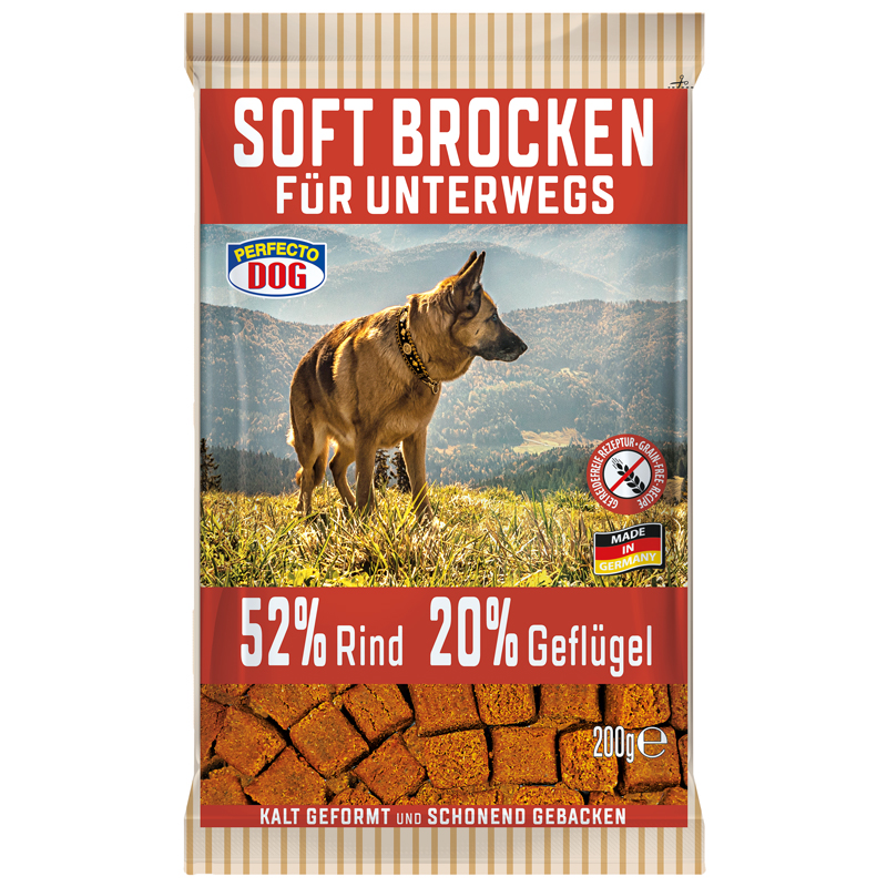 Suņ.gard. Perfecto Soft Brocken ar liellopu, mājputnu 200g