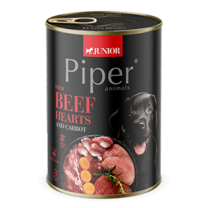 Piper Junior k/suņ. Liellopa sirds,burkāni 0.4 N