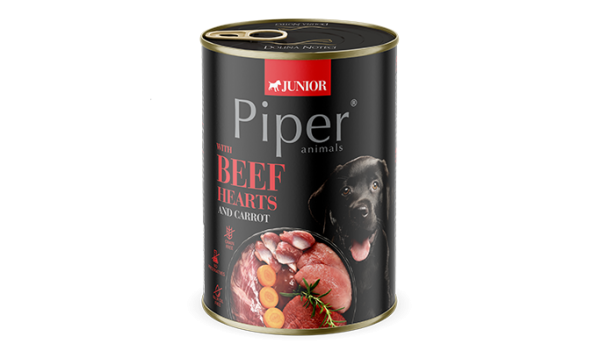 Piper Junior k/suņ. Liellopa sirds,burkāni 0.4 N