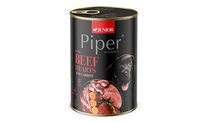 Piper Junior k/suņ. Liellopa sirds,burkāni 0.4 N