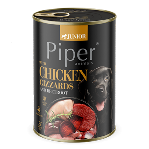 Piper Junior k/suņ. Vistu rīklītes,brūnie rīsi 0.4 N