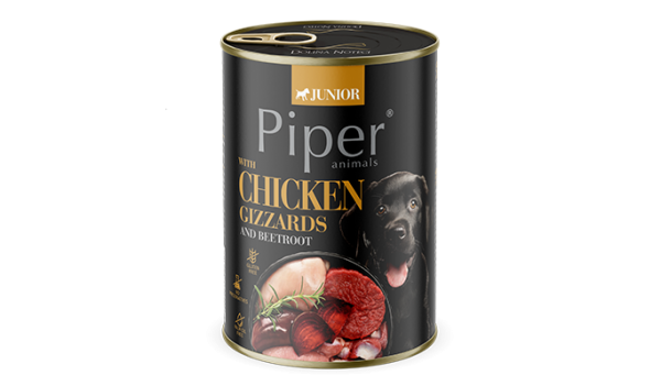 Piper Junior k/suņ. Vistu rīklītes,brūnie rīsi 0.4 N