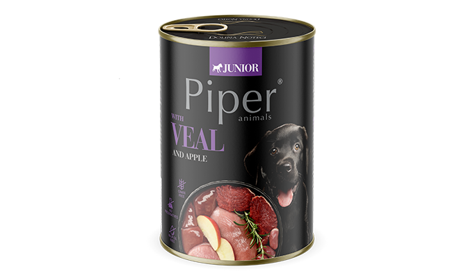Piper Junior k/suņ. Teļa gaļa,āboli 0.4 N