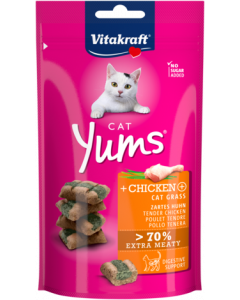 Gard. kaķ.Vitakr. Cat Yums ar vistu,kaķu zāle 40g