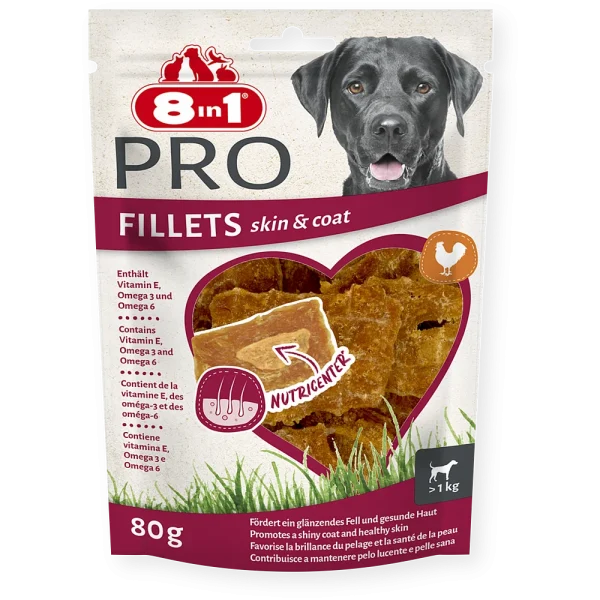 8in1 Gard./suņiem "Fillets Pro Skin&Coat"  S 80g(ādai,apmat)